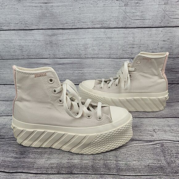 Converse Chuck Taylor All Star Lift 2X Hi 572953C Women Sand Sneaker - Size 5 - Picture 4 of 11